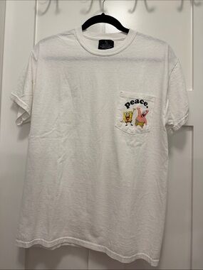 White Graphic Pocket Tee from Peace Collective - SpongeBob & Patrick